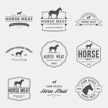 Vector Set Of Premium Horse Meat Labels, Badges And Design Elements