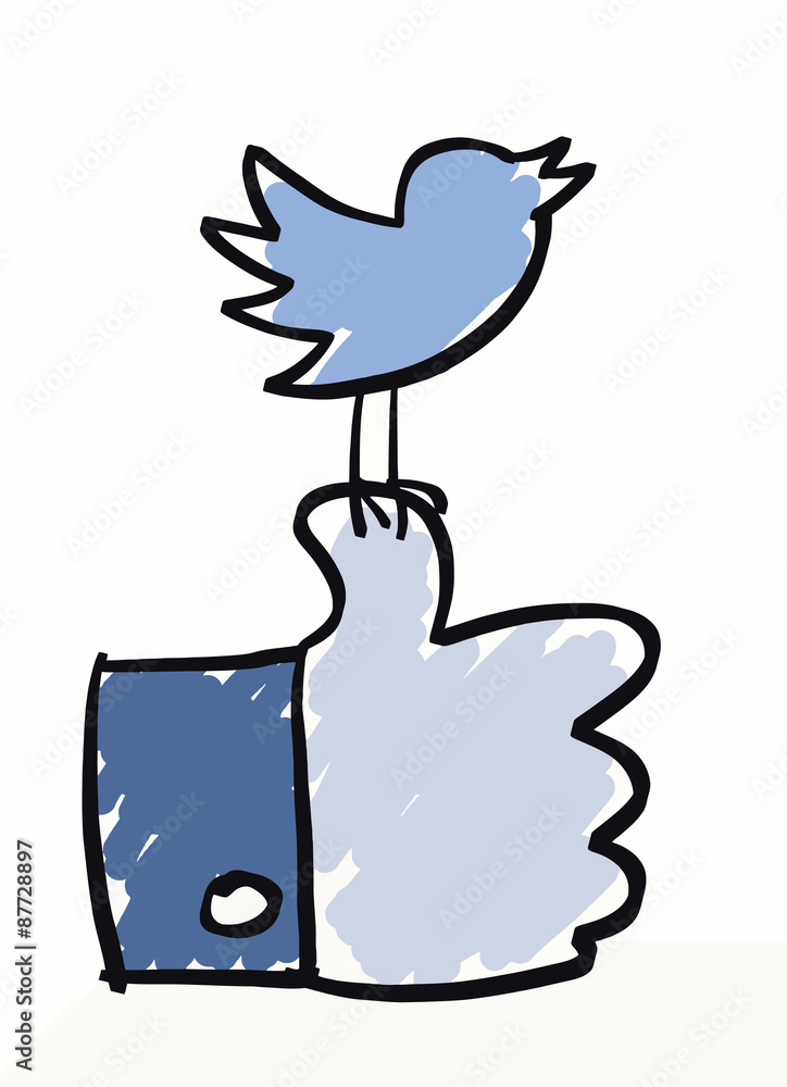 Hand drawn social media icons Stock Vector | Adobe Stock