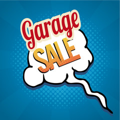 garage sale illustrator over retro background