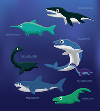 Sea Monsters Cartoon Vector Illustration