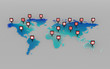 © teerawit - social media icons concept and world map dot