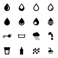Wall Mural - vector black water icons set