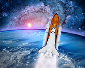 Wall Mural - space ship shuttle rocket launch spaceship earth outer power orbit. elements of this image furnished
