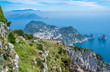 Landscape of the isle of Capri from the top of Charly lift.