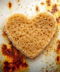 Canvas Print - Slice of bread in heart form