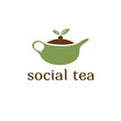 social tea concept vector design template