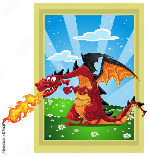 Dragon on the fairytale lan...
