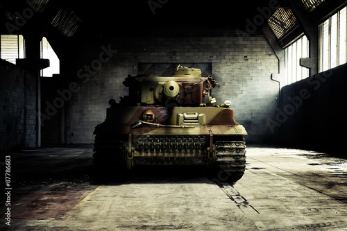 German tank in the military hangar Slika na platnu