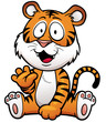 Vector illustration of Tiger cartoon