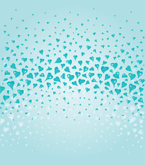 Lovely Turquoise fashionable background with hearts elements and copy space