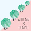 Autumn is coming slogan. Trendy print