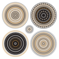 Canvas Print - Hand drawn Circular pattern. Mandala set.