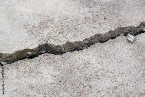 Plakat popękany betonowy chodnik fundament
