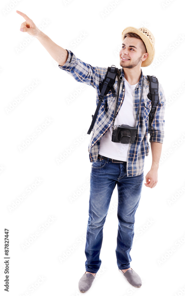 Traveler isolated on white