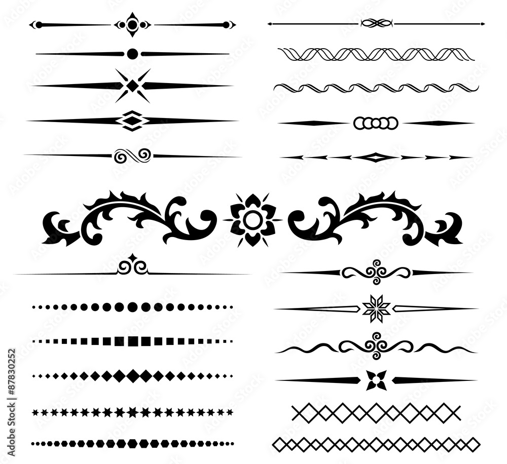 calligraphic design elements 4 - obrazy, fototapety, plakaty 
