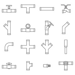 Wall Mural - Pipe and Valve icon set
