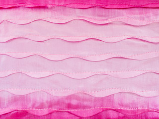 Pink silk with wave pattern stitched