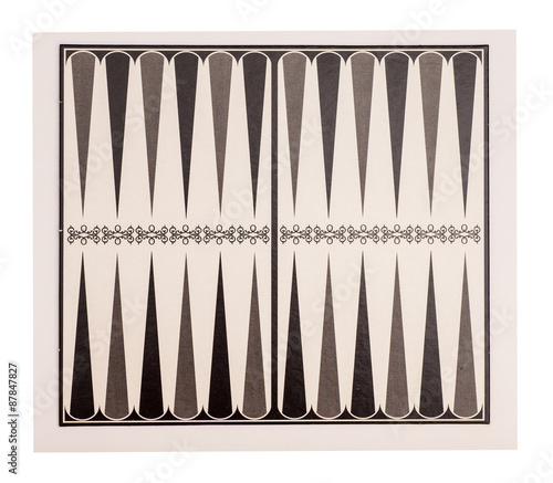 Fotografía Board for a game of backgammon on white