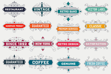 Wall Mural - vintage logo template, Hotel, Restaurant, Business Identity set.