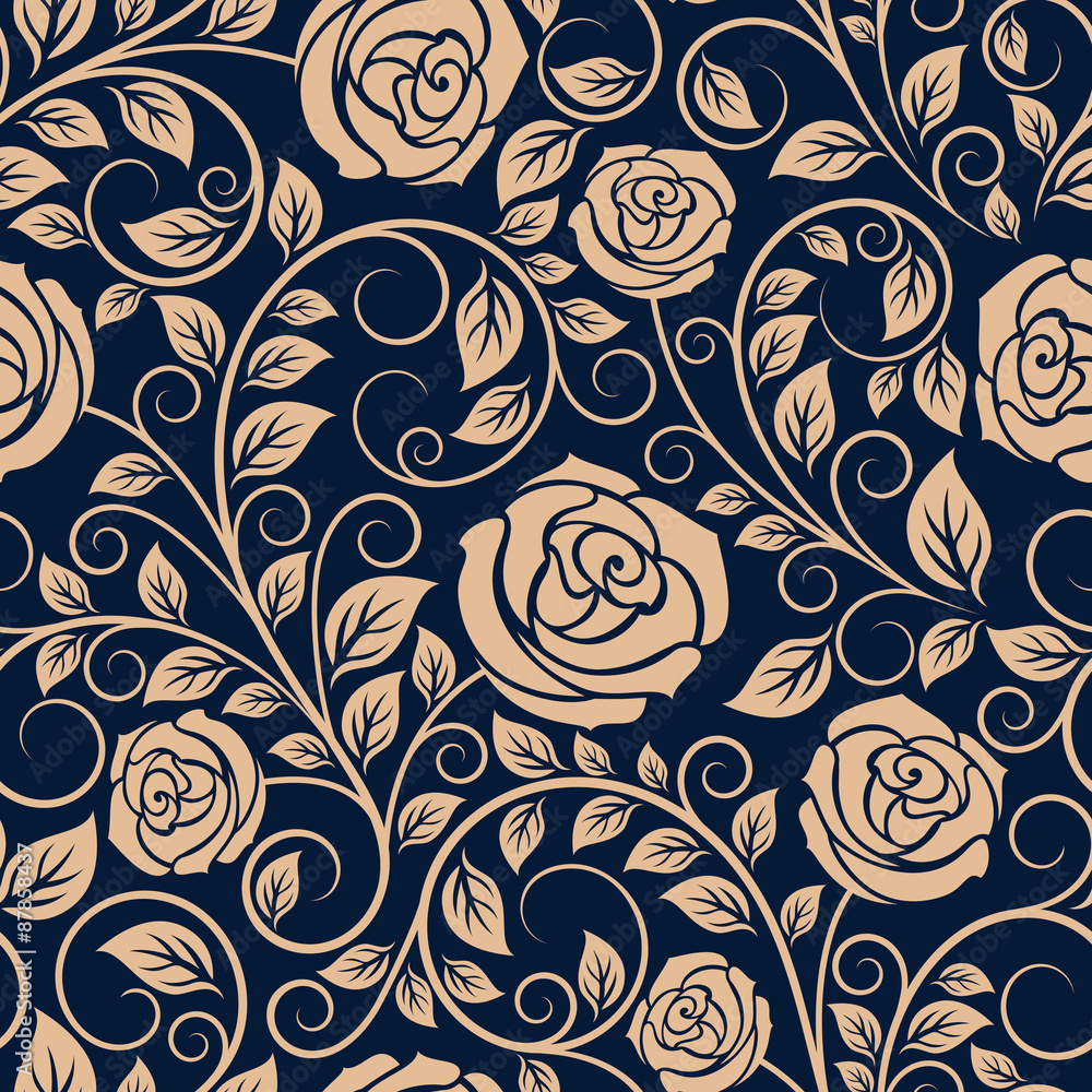 vintage-roze-kwiaty-wzor