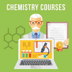 Wall Mural - chemistry courses flat illustration concept