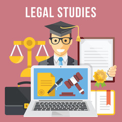 Wall Mural - legal studies flat illustration concept