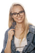 © iordani - young pretty girl teenager in glasses on white isolated