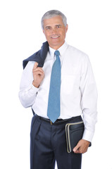 Wall Mural - Standing Businessman with Jacket over his shoulder