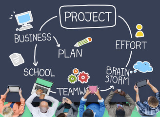 Sticker - Project Brainstorm Plan Effort Mission Teamwork Concept