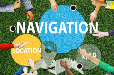 Canvas Print - navigation direction destination travel guide concept