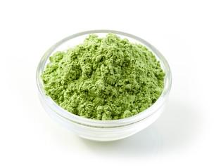 Poster - bowl of green wheat sprouts powder