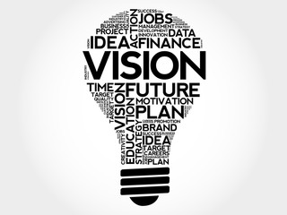 Wall Mural - VISION bulb word cloud, business concept