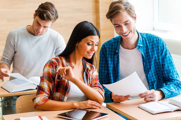 Canvas Print - Cheerful students. 