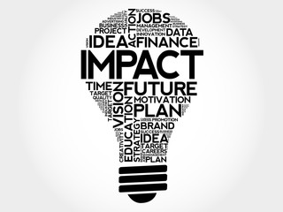 Wall Mural - IMPACT bulb word cloud, business concept