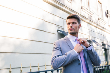 Sticker - Businessman straightens his tie