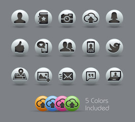 Wall Mural - social icons -- pearly series