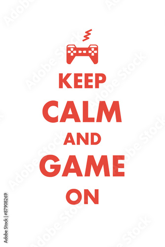 Cuadros en Lienzo Mantener la calma y del juego en - una variación lúdica de "Mantener la calma y seguir adelante" con un tema de los videojuegos