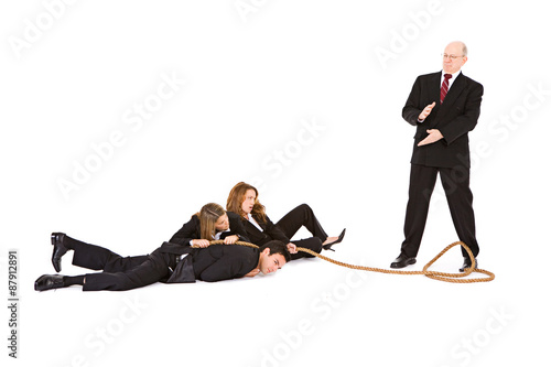 Fotografie, Obraz Business: Employees Upset That Manager Won Tug Of War