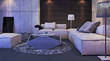 Modern design of living room (3d Render)