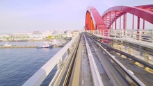 Point Of View Real-time Ride Through Kobe Japan On The Portliner Monorail.