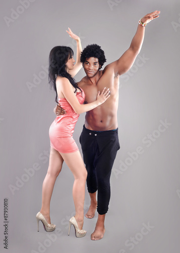 Passionate Couple Young And Sexy Passionate Couple On Gray Studio Background Passionate Couple Young And Sexy Passionate Couple On Gray Studio Background