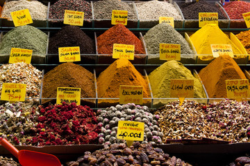 Spices on the market in Istanbul, Turkey
