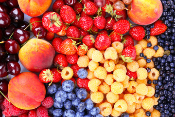 Wall Mural - Mix of different berries as background
