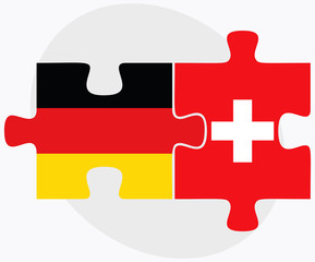 Wall Mural - Germany and Switzerland Flags