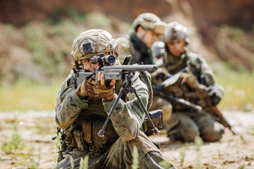 Wall Mural - rangers during the military operation