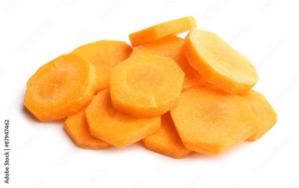 Sliced carrot isolated on white