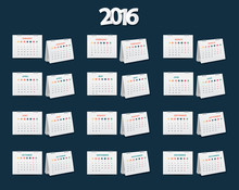 Vector Calendar 2016 New Year Template Design