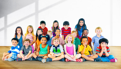 Sticker - Children Kids Childhood Friendship Happiness Diversity Concept
