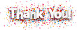 Paper thank you confetti sign.