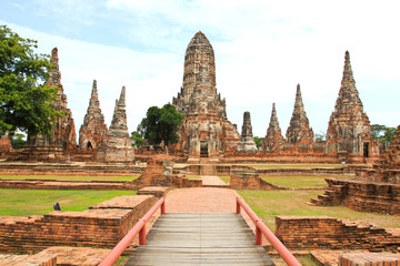 Old Temple Wat Chaiwatthanaram of Ayutthaya Province ,Thailand.